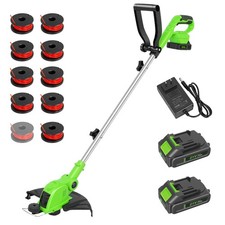 Electric Cordless Grass String Trimmer Lawn Edger Weed Wacker Cutter & 2 Battery picture
