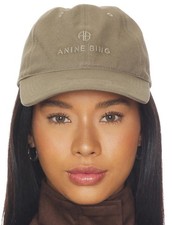 New Anine Bing Jeremy Sage Baseball Cap & Embroidered Logo One Size  picture