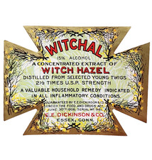 1906 Witchal Witch Hazel Label Antique Medical Dickinson Essex Connecticut J1 picture