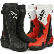 Handmade Alpinestar R Leather Vented Motorcycle Racing Boots CE Motorbike Riding picture