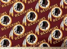 WASHINGTON REDSKINS 1994 VINTAGE NFL Football, 100% Cotton Fabric, (9”x58”) New picture