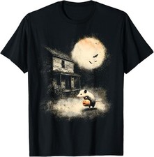 Vintage Opossum Halloween Funny Possum Pumpkin Spooky Moon T-Shirt picture