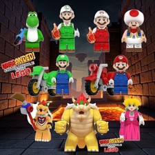 9x Figure Super Mario Bros Minifigures Luigi Wario Big Bowser Yoshi Toy Princess picture