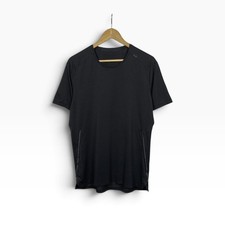 Lululemon Metal Vent Tech Shirt Men Large L Solid Black Running Gym Athletic Tee picture