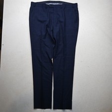 NEW Hickey Freeman 40x34 Blue Glenn Check 100% Wool Havana Straight Dress Pants picture