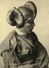 1900/72 EDWARD CURTIS Big Folio NATIVE AMERICAN INDIAN Hopi Girl Hair Photo Art picture