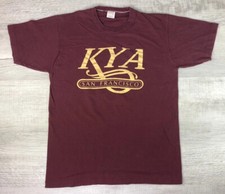Vintage KYA San Francisco Shirt Maroon 80s Fort Mason Pier 2 Sportswear Mens L picture