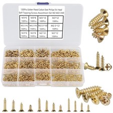 1200Pcs Tiny Very Small M2 M2.5 M3, Gold-1200Pcs Flat Head Wood Screws picture