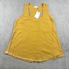 Socialite Women's Top Mustard Yellow Knit Racerback Tank Shirt Size Medium New picture
