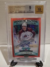 2019-20 OPC O-Pee-Chee Platinum Rookie Autos Red Prism /50 - CALE MAKAR - BGS 9 picture