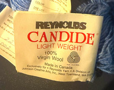 Vintage Reynolds Candide Light Weight Yarn 9 Skeins Blue 100% Wool Dye Lot 002 picture