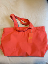 BÉIS x poppi Travel Tote Pink Solid Zip Closure Inner Pockets Brand Card picture