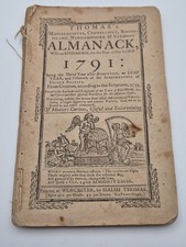 Original 1791 Isaiah Thomas's Mass CT RI NH & VT Almanack w/Ben Franklin Article picture