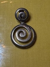 Vintage Artisan Sterling Silver Greek Spiral Pendant Signed  picture