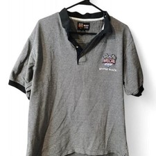 Vintage 90s nascar Cafe Myrtle Beach Polo Shirt Black White Houndstooth Check picture