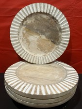 Saro Lifestyle Fluted Wood Charger Plates 13 Inch (Set of 4) picture