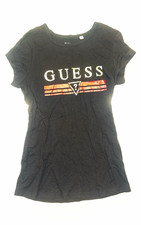 GUESS Women's Black Logo Crew Neck Pullover Short Sleeve T-Shirt Top Size XS picture