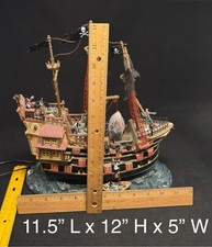 Vtg LEMAX Spooky Town Halloween The Pillager Pirate Ship Tested. Works. No Box. picture