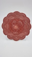 Longaberger Pottery Rooster Chicken Trivet Hot Plate Red Wall Hanger picture