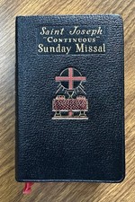 Vintage 1958 Saint Joseph Continuous Sunday Missal Confraternity Catholic Black picture
