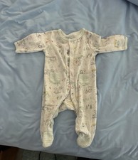 Disney baby footie pajamas with small Disney animal characters, size 0-3m picture