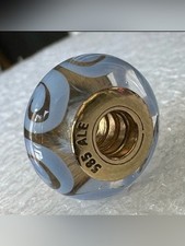 Genuine Pandora 14k Gold Blue Swirls Murano Glass Charm 💕 585 ALE picture