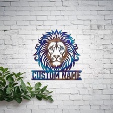 Personalized Lion Metal Sign, Custom Name Lion Wall Decor picture