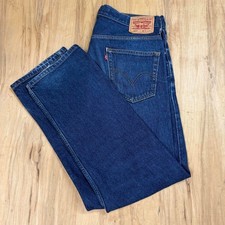 Vintage Levis 505 Dark Wash Regular Fit Denim Jeans 36x31 Blue 90s Mens picture