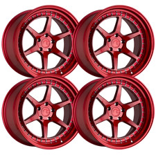 (Set-4) Aodhan DS09 18x10.5 5x4.5/5x114.3 Candy Red 15mm Wheels Rims 18 Inch picture