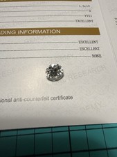 1.5 Ct White Moissanite Diamond, D Color, VVS1, Round, Loose, with Certificate picture