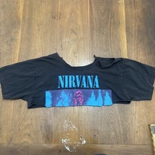 Vintage 90s 1992 Nirvana Sliver  Brockum Group Single Stitch Chopped Size L  picture