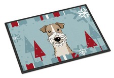Caroline's Treasures BB1743JMAT Winter Holiday Wire Haired Fox Terrier Doormat picture