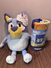 New Bluey 18” Plush & Bluey Dream Plush Minky Fleece Blanket Throw 46X60” Set picture