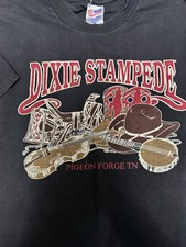 Vtg Dixie Stampede Shirt Pigeon Forge Cowboy Rodeo Puff Paint USA Made Large picture