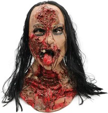 Bulex Halloween Horror Grimace Ghost Mask Scary Zombie Emulsion Skin with Hair R picture