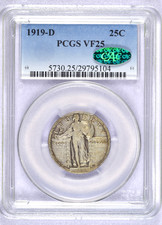 1919-D STANDING LIBERTY QUARTER PCGS VF25 CAC TOUGH DATE picture