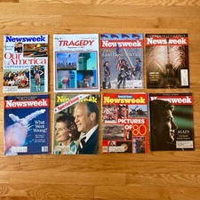 Lot 7 Vintage Newsweek Magazines + Bonus 9/11 Book 1986 Challenger 2001 picture