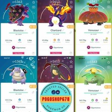 Pokémon PTC Go - Shiny Gigantamax Charizard - Blastoise - Venusaur ✨ picture