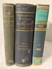 3 Vintage Antique Surgical Medical Textbooks 1900-1960 Illustrated Surgery picture