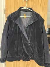 Vintage 70s 80s FoxRun Two Gail Gould Velvet Corduroy Jacket Black  Size 12 picture