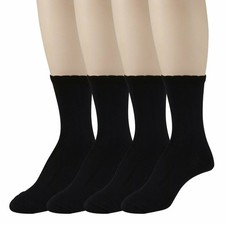 PEDS Women's Dress Crew Socks Black Lightweight Soft Mid-Calf Short Size 5-12 picture