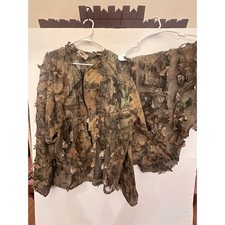 Underbrush 3D Leafy Camo Ghillie Suit Set Mens Large Hunting Jacket Pants Mesh picture