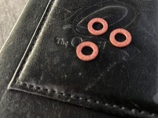 Vintage 1961-68 Honda CA Dream Fuel Petcock 5mm Red Fiber seal Washers; Set of 3 picture