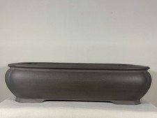 Preowned Japanese Tokoname Rectangular Bonsai Pot Tousyou - 16.25” x 12.5” picture