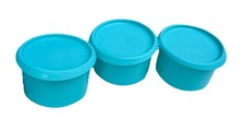 Tupperware 6Piece Storage 3 Bowl Set Aqua Seal And Store Blossom Blue Fresh Food picture