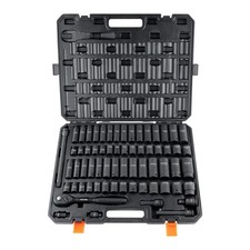 VEVOR Impact Sockets Set 65pcs 6-Point 1/2in Drive Bit Ratchet Tool Kit Case picture