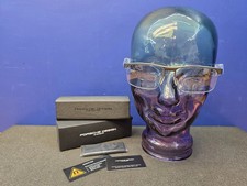 NEW PORSCHE DESIGN EYEGLASSES P'8297 D 58-15 BLUE GUNMETAL BLACK TITANIUM FRAMES picture