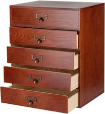 Wooden Drawers Large Wooden Box with Drawer, Brown picture