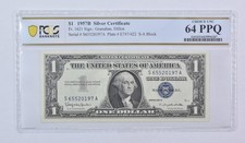 1957 B $1 Silver Certificate Fr#1621 Choice Unc 64 PPQ PCGS picture