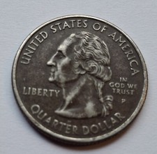 2001 P NEW YORK STATE Blackened Quarter Improper Anneal, Sintered Crack, Cud picture